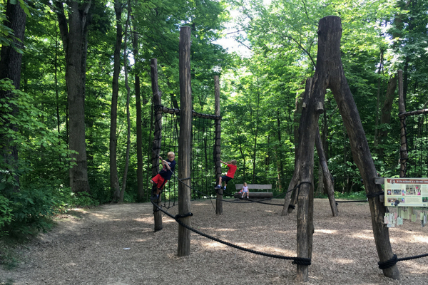 natural play area at Blendon Woods Metropark