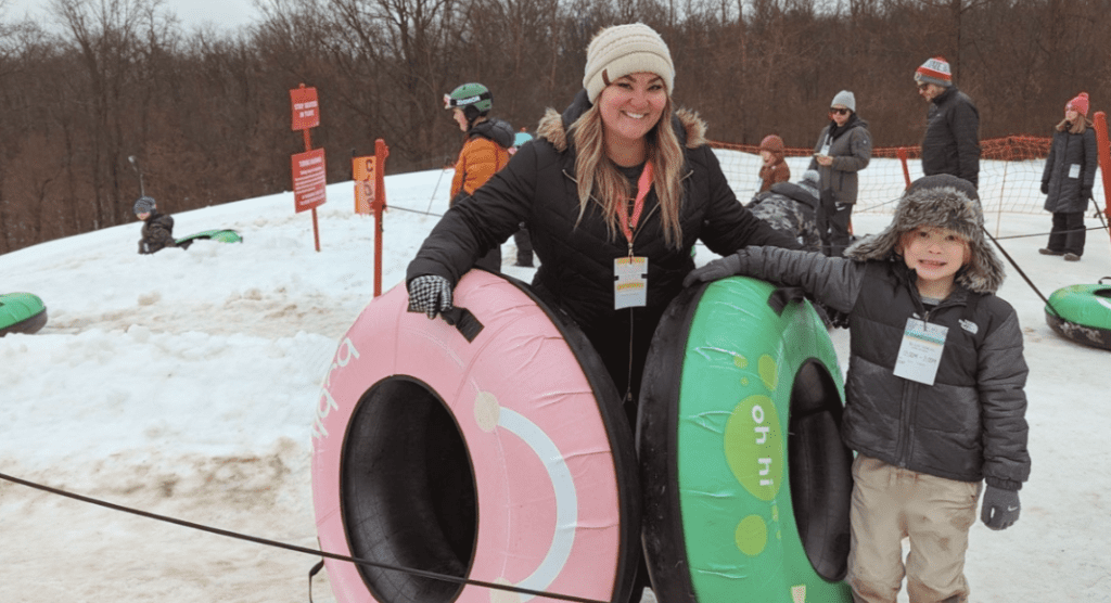 Tubing at Mad River Mountain is family-friendly